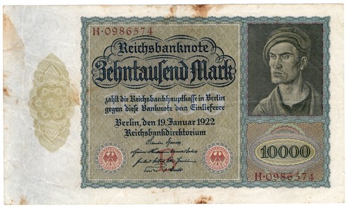 GERMANY EMPIRE P-70 10000 10,000 Mark 1922 Serie B