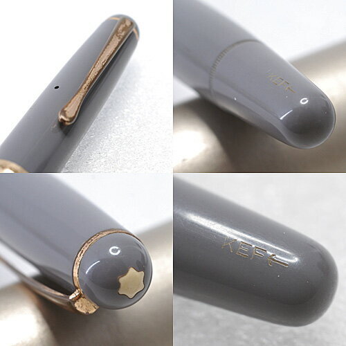 Vintage MONTBLANC 344 Fountain Pen 14C Kuge Extra Fine Nib Light Gray 1950s a - 第 3/6 張圖片