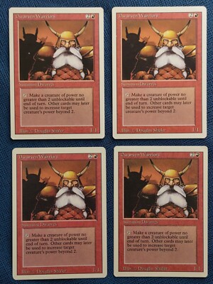 MTG 4x Dwarven Warriors x4 LP Revised Edition Magic Playset Old School