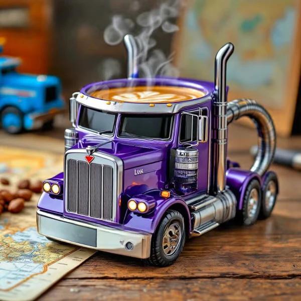 Durable Truck Coffee Mug Semi Truck Handcrafted Coffee Cup Semi-Truck Coffee Mug
