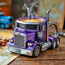 Durable Truck Coffee Mug Semi Truck Handcrafted Coffee Cup Semi-Truck Coffee Mug