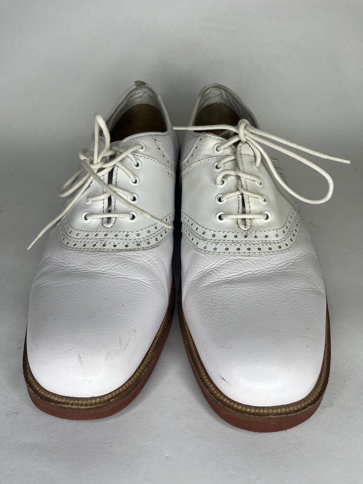 SAOLA Scarpe campanile arn palmer Oxfords stringate da uomo taglia 10M bianche in pelle