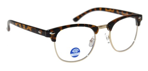Mens Womens Blue Light Blocking Reading Glasses Black Brown Clubmaster Style - Picture 11 of 15