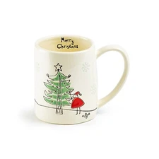 Potter's Studio Santa’s Christmas Tree Organic Shape 18oz  Mug
