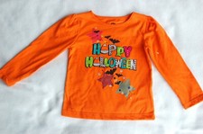 Baby Toddler Girls L/S Shirt HAPPY HALLOWEEN Bats Stars 12 18 24 MO 3T 4T 5T