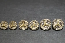 10K Solid Yellow Gold Iced Mercedes Benz CZ Stud Earrings. 