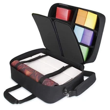 USA Gear XL MTG Deck Box Bag Travel Case - Large MTG Card Storage Bag (Black)