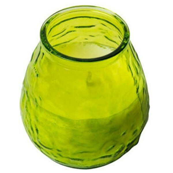 Glass Candle Lime Green Low Boy Candles 70 Hour Burn Time Wax Filled