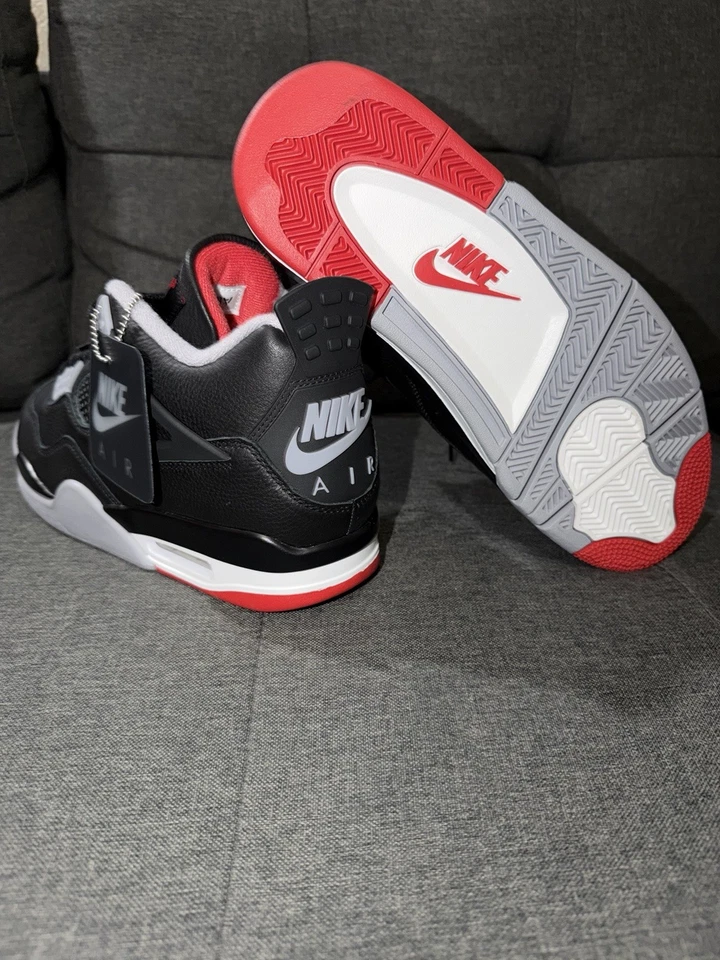 Nike Air Jordan 4 Retro 'Bred Reimagined' Mens Size 9 Shoes FV5029-006 Sneakers - Image 2 of 4
