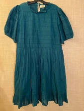 Universal Thread short sleeve boho dress size XL teal green w/embroidered design