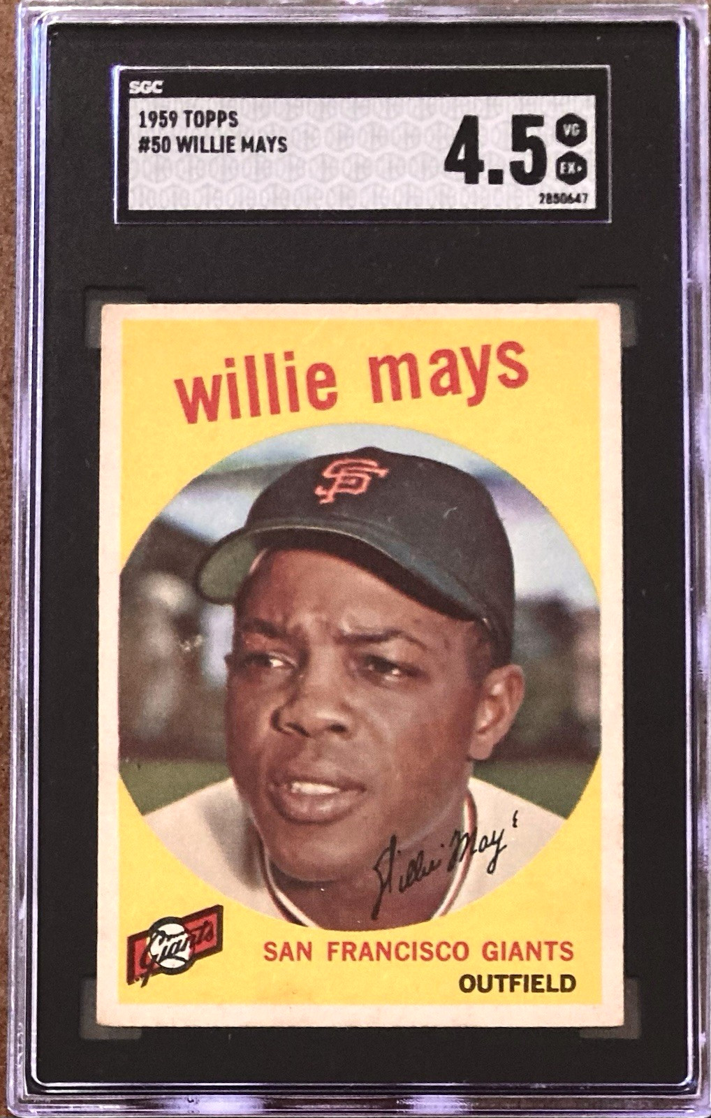 1959 Topps #50 Willie Mays SGC 4.5 VG-EX+