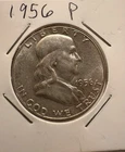 1956 P Franklin Half Dollar 50C Philadelphia Uncertified 90% Silver US Coin