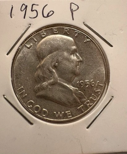 1956 P Franklin Half Dollar 50C Philadelphia Uncertified 90% Silver US Coin