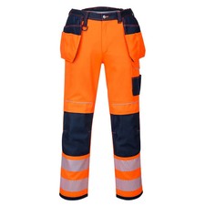 Portwest T501 Mens PW3 Hi Vis Work Trousers - Holster Pocket Workwear Safety