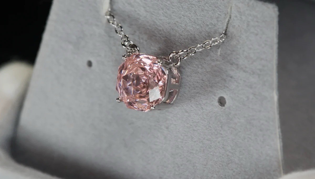 Pendentif Pink Champagne, cadeau d'anniversaire romantique pour femme