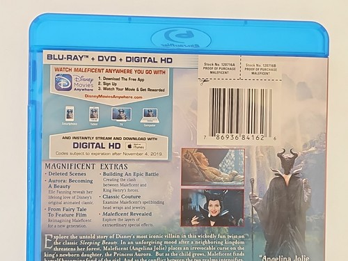 Disney Maleficent Blu Ray + DVD Set 2014 Angelina Jolie Elle Fanning Sam Riley - Picture 4 of 5