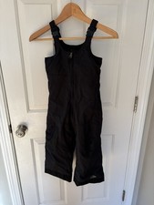 LL Bean Snow Pants Bibs Black 4 Boys Girls Insulated Waterproof Tek Winter Ski