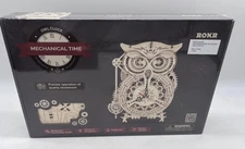 ROKR Owl Clock Mechanical Time LK503 3D Wooden Puzzle Kit, 2021 - SEALED  NIB