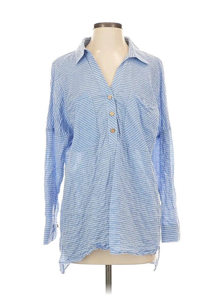 Blusa mujer Zara azul manga larga S