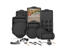 18-Piece Kitchen Oven Baking Set Nonstick Gray Marble Coating