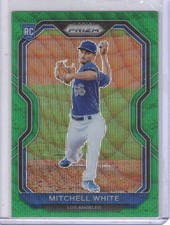 2021 Panini Prizm Green Wave Prizm RC #129 Mitchell White Los Angeles Dodgers