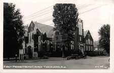 First Presbyterian Church Tuscaloosa Alabama AL Cline RPPC Photo Postcard COPY