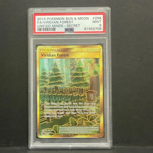 2019 POKEMON UNIFIED VIRIDIAN FOREST #256 FULL ART SECRET RARE PSA 9