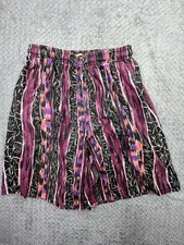 Vintage Apparatus Shorts Mens Small Geometric Stripes Y2K Red Black Pink