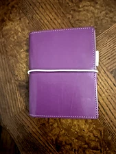 Filofax Mini Domino Violet Leather Case Organiser Wallet