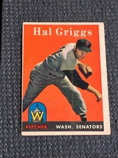 1958 Topps Hal Griggs (RC) #455-Line Down The Middle-Unsure If in Paint or Mark