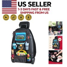 Extra Large Heavy Duty Back Seat Car Organizer with Tablet Holder Red