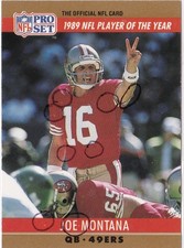 C-Joe Montana 1990 Pro-Set #2 - 9 Errors On The Card
