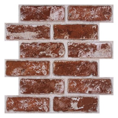 3D Peel and Stick Faux Brick Wall Panels 11.8'' x 11.8'' 10-Pack, Small Brick-L...