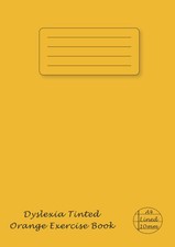 Dyslexia Tinted Exercise Book A4 10mm Lined - Orange Visual Stress Notebook -...