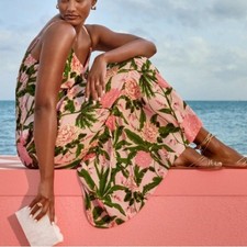 Agua Bendita x Target Dress Size xxs Peony Botanical Print‎ Tie-Front Maxi