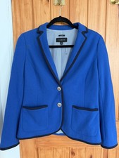 NEW Talbots Women s Size 6 Blue Aberdeen Cotton Blend Two Button Ponte Blazer