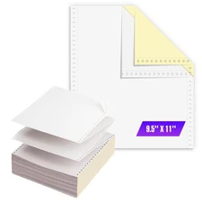 KDM 8821400, 2 Part Color Carbonless Dot Matrix Computer Paper 9-1/2'' X 11''...