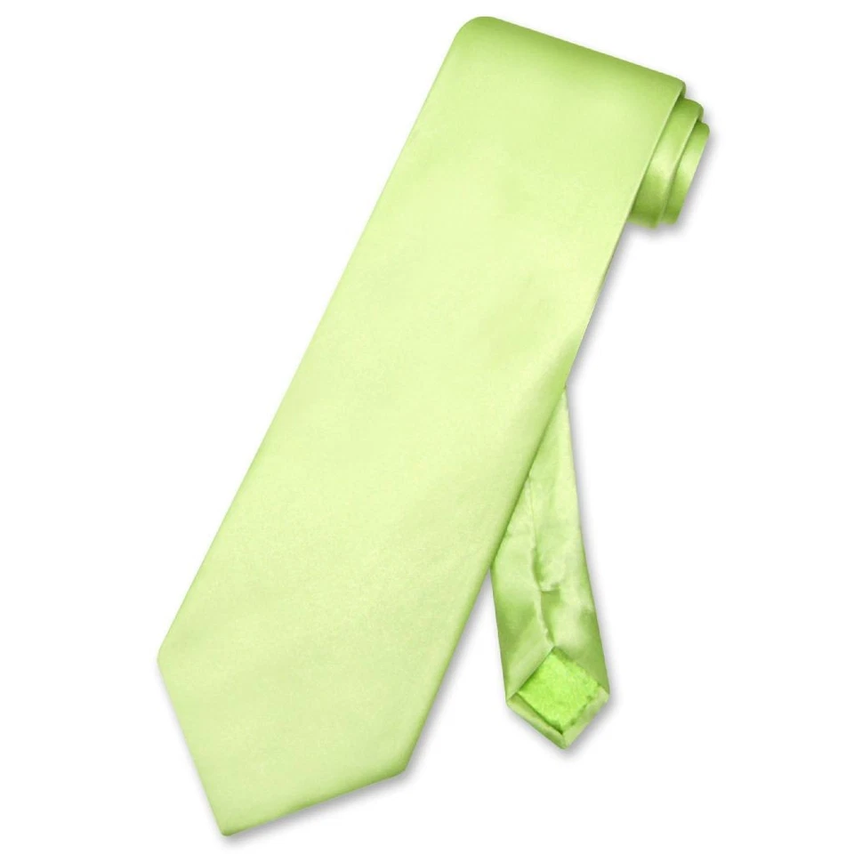 Biagio Men's SILK Dress Vest & NeckTie Solid LIME GREEN Color Neck Tie Set S - Image 3 of 4