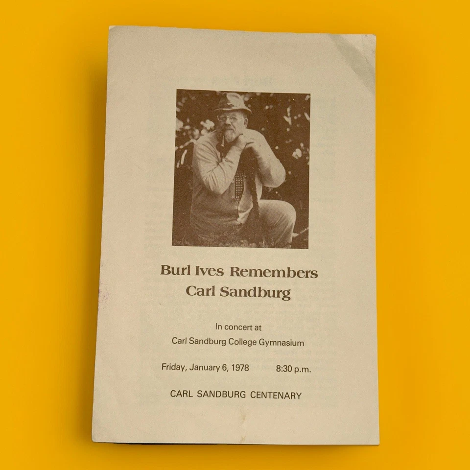 Sello Carl Sandburg primer día de emisión más visita de Burl Ives a Galesburg, IL Foto 4 de 4