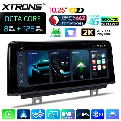 Qualcomm 4G LTE 8+128G Android 14 Car Screen CarPlay For BMW F30 F31 F32 F33 F80