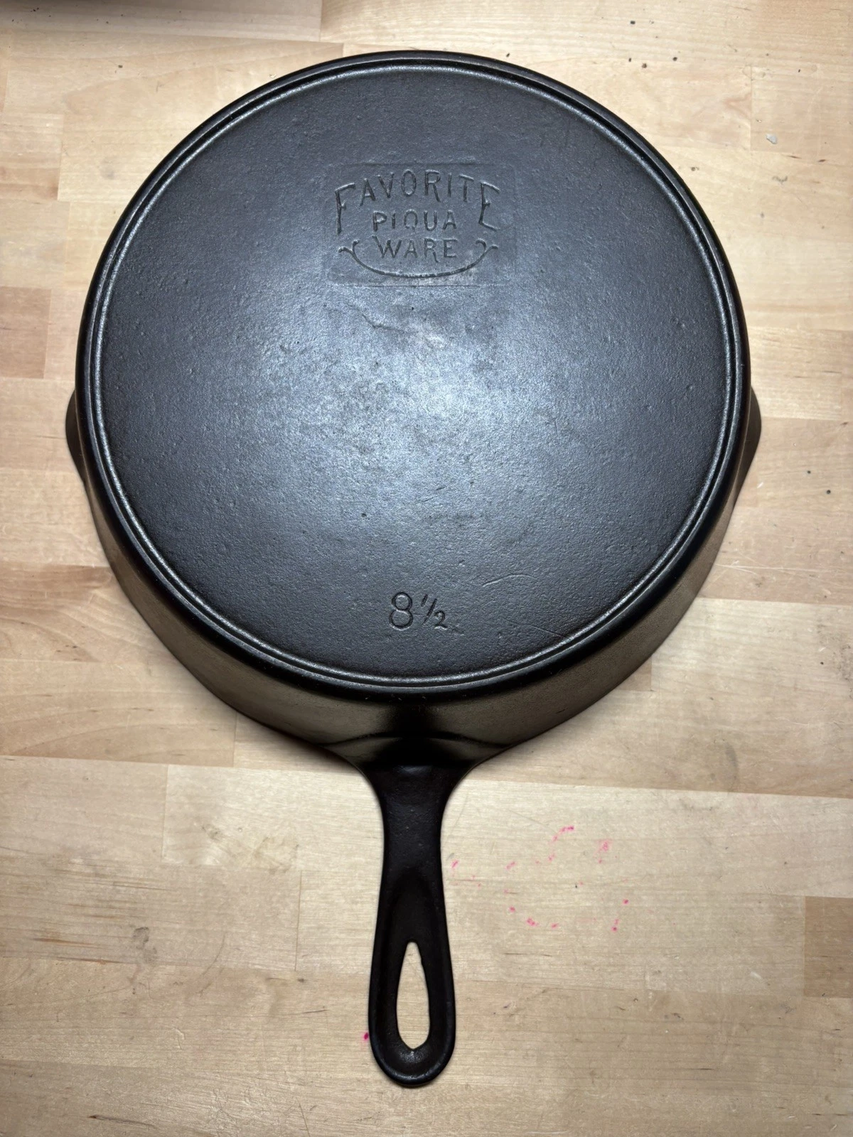 Favorite Piqua Ware Cast Iron Frying Pan Deep Skillet #8 1/2 with Lid Restored