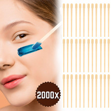 2000x Wood Wax Applicator Sticks Waxing Spatulas for Nose Eyebrow Hair Removal