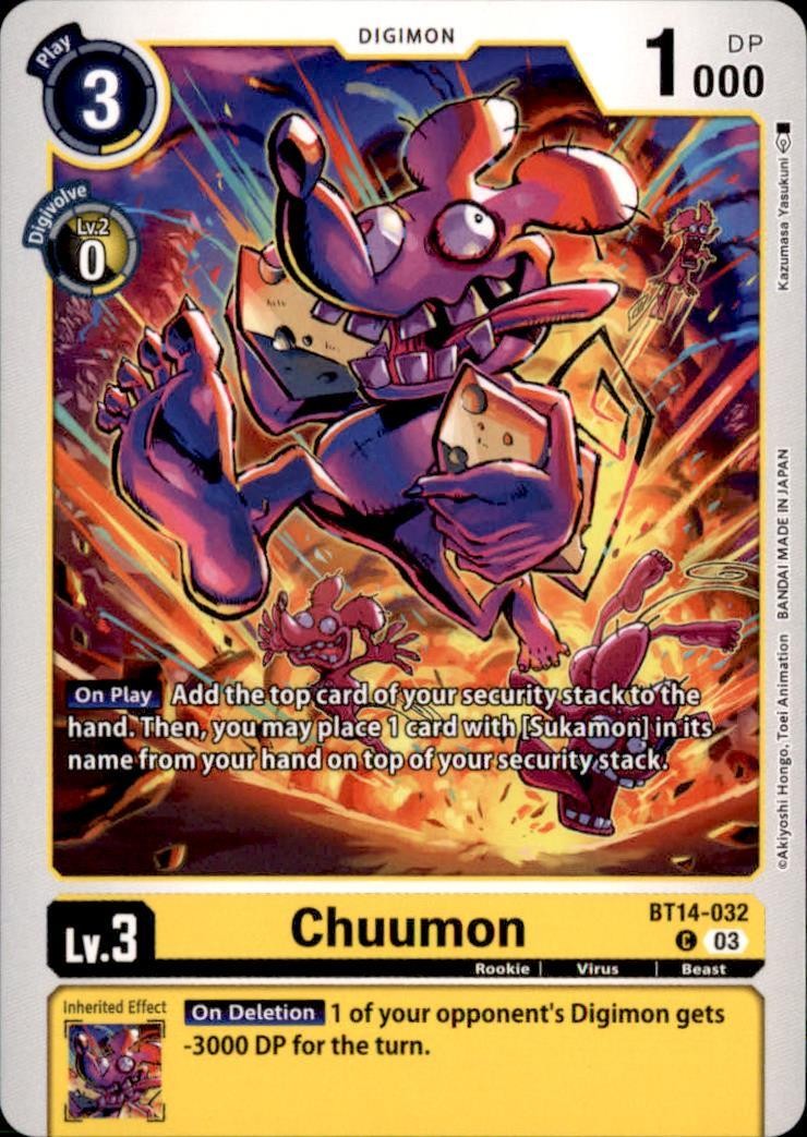 Chuumon BT14-032 C Common Blast Ace Digimon Near Mint