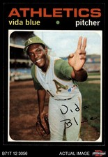 1971 Topps #544 Vida Blue Athletics MVPw CYAw 6 - EX/MT