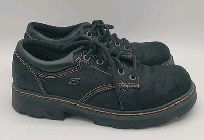 Skechers Parties Mate Shoes Women's 8.5 Black Oxford Chunky Lace Up 90s Y2K