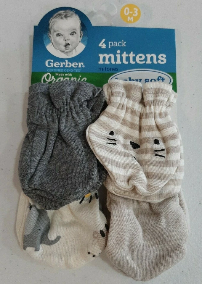 Paquete de 7 guantes Gerber Wonder Nation bebés niños NUEVO talla 0-3 meses safari, cachorro Foto 2 de 4