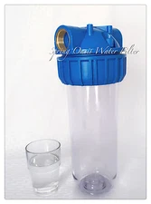 One Stage 10" Clear Standard Whole House Water Filter System (1" Port) w Filter