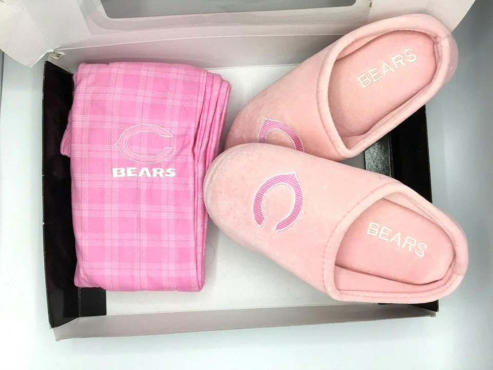 JUEGO DE 2 PIJAMA Y ZAPATILLAS CHICAGO BEARS NIÑAS S M L XL Foto 2 de 3