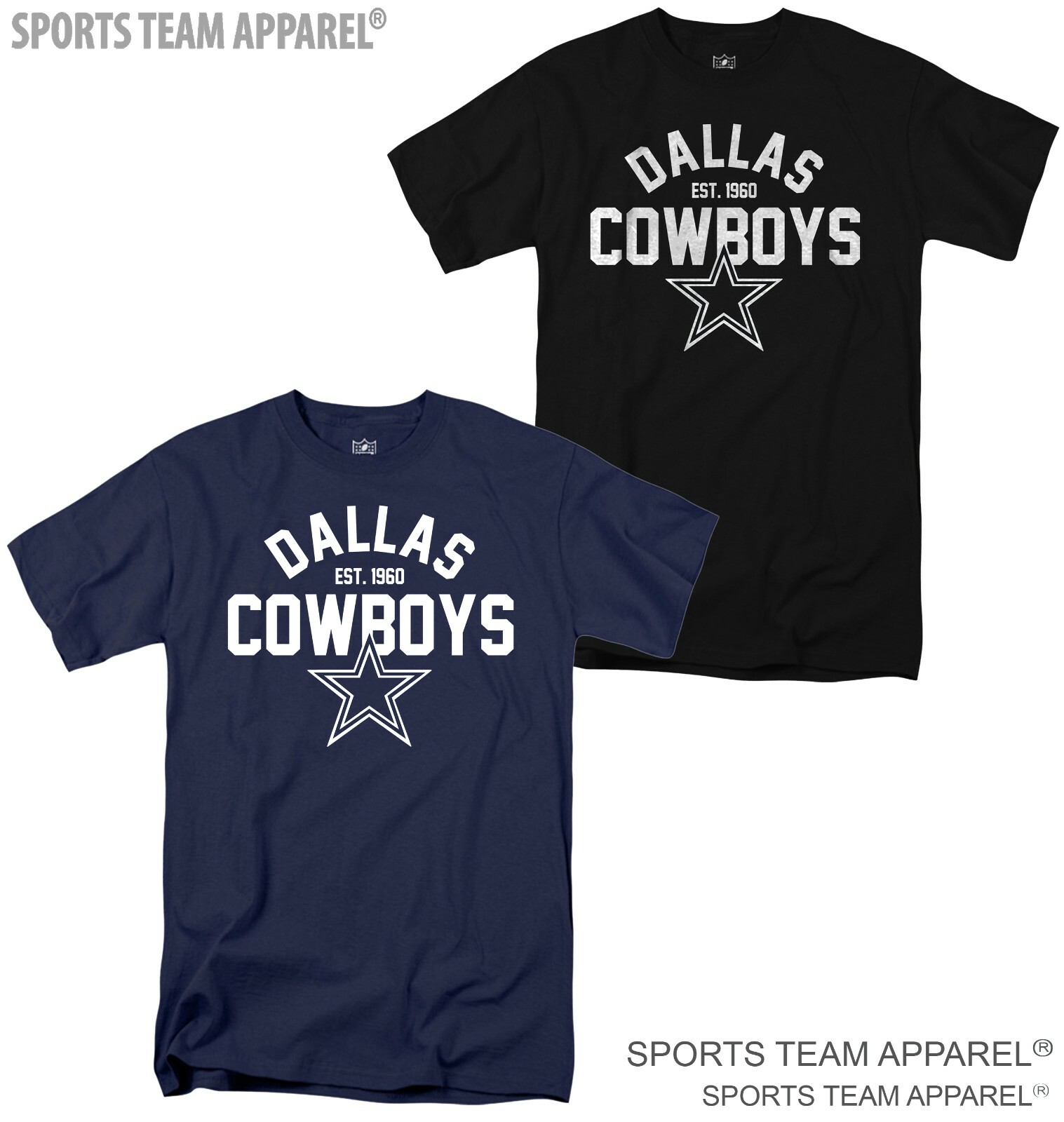 DALLAS COWBOYS JERSEY NAVY BLUE BLACK T-SHIRT