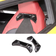 ABS Carbon Fiber Seat Headrest Button Ring Cover Trim For Toyota Supra A90 19-24